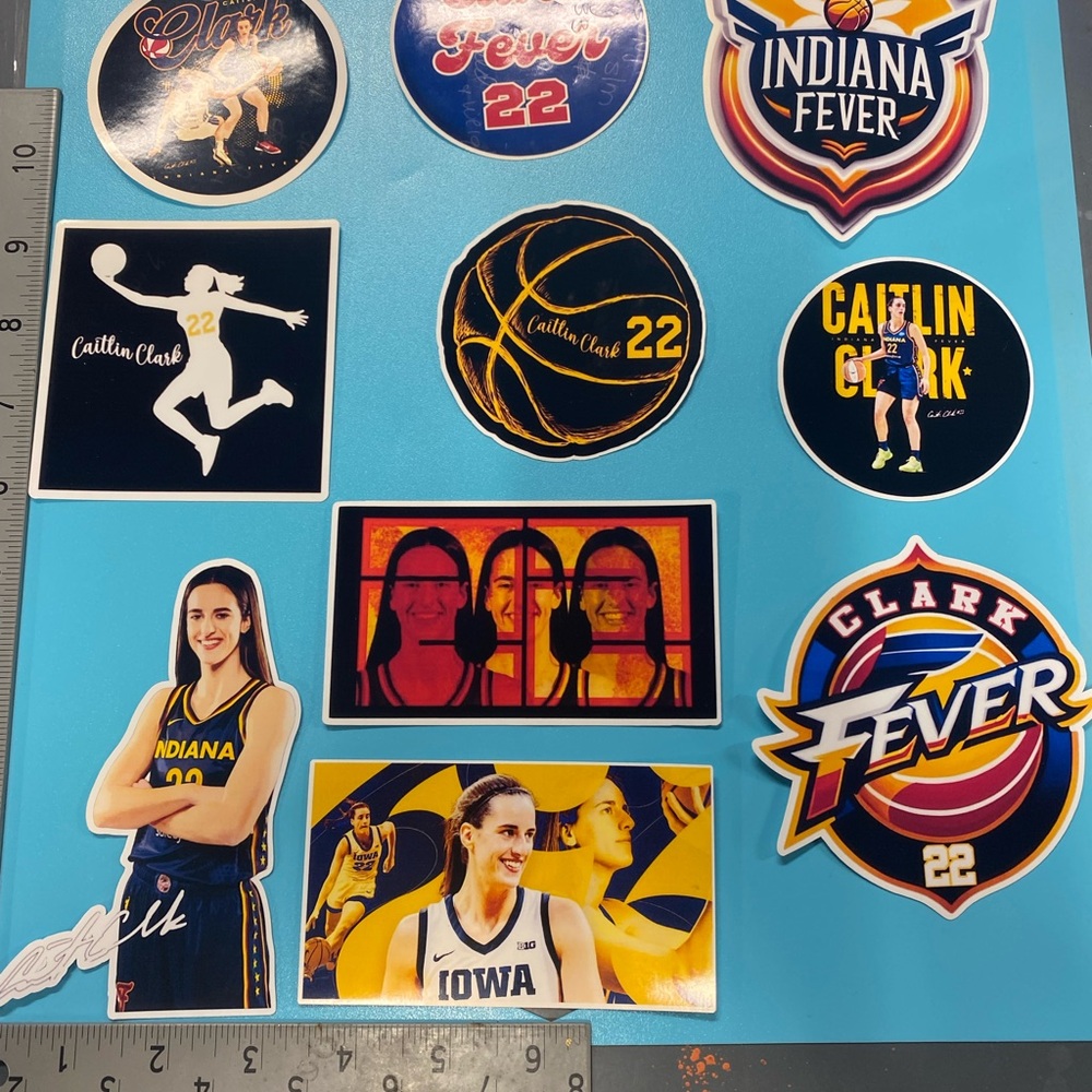Caitlin Clark vinyl stickers / set of 10 / waterproof
